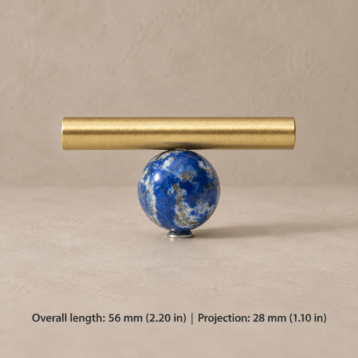 Stone & Brass Cabinet Knobs and Pulls — blue-t-knob