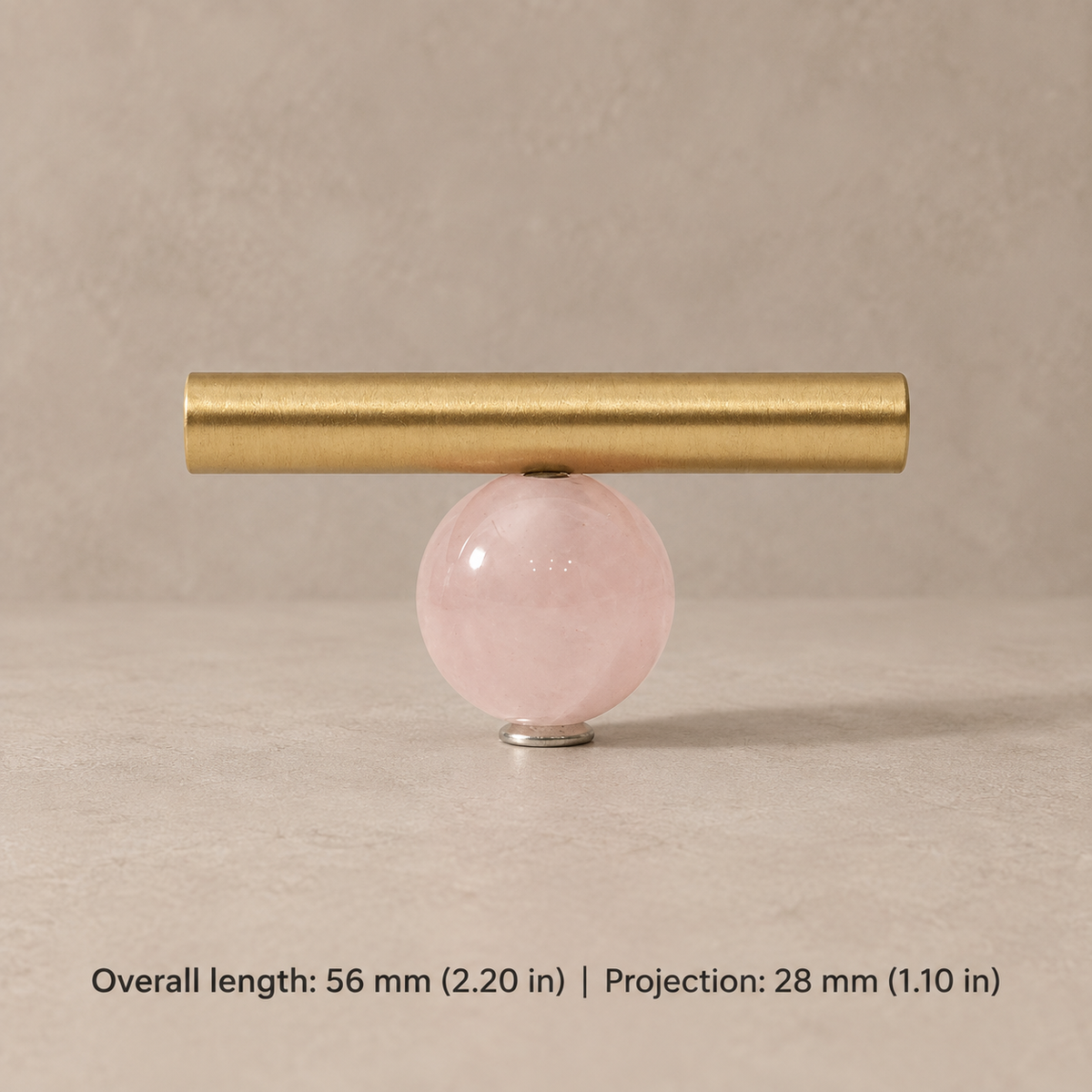 Stone & Brass Cabinet Knobs and Pulls — pink-t-knob