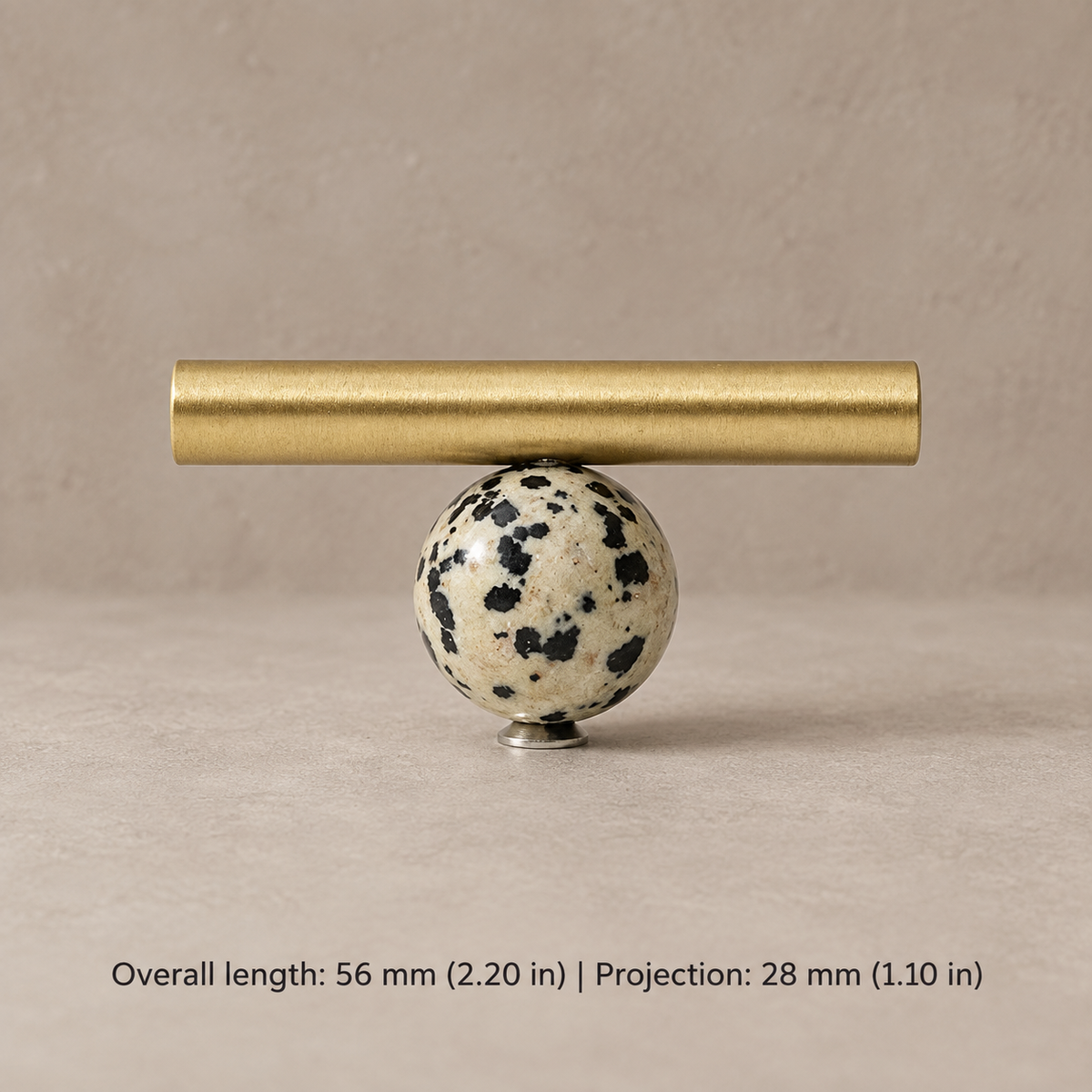 Stone & Brass Cabinet Knobs and Pulls — speckled-t-knob