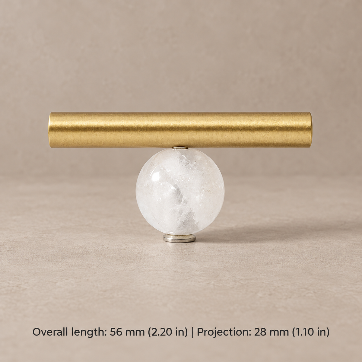 Stone & Brass Cabinet Knobs and Pulls — white-t-knob