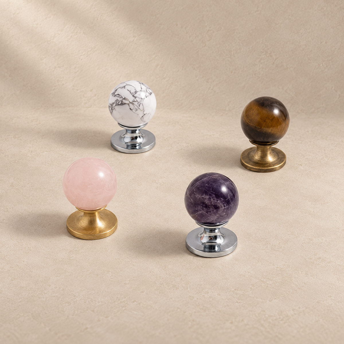 Natural stone cabinet knob — support — product view