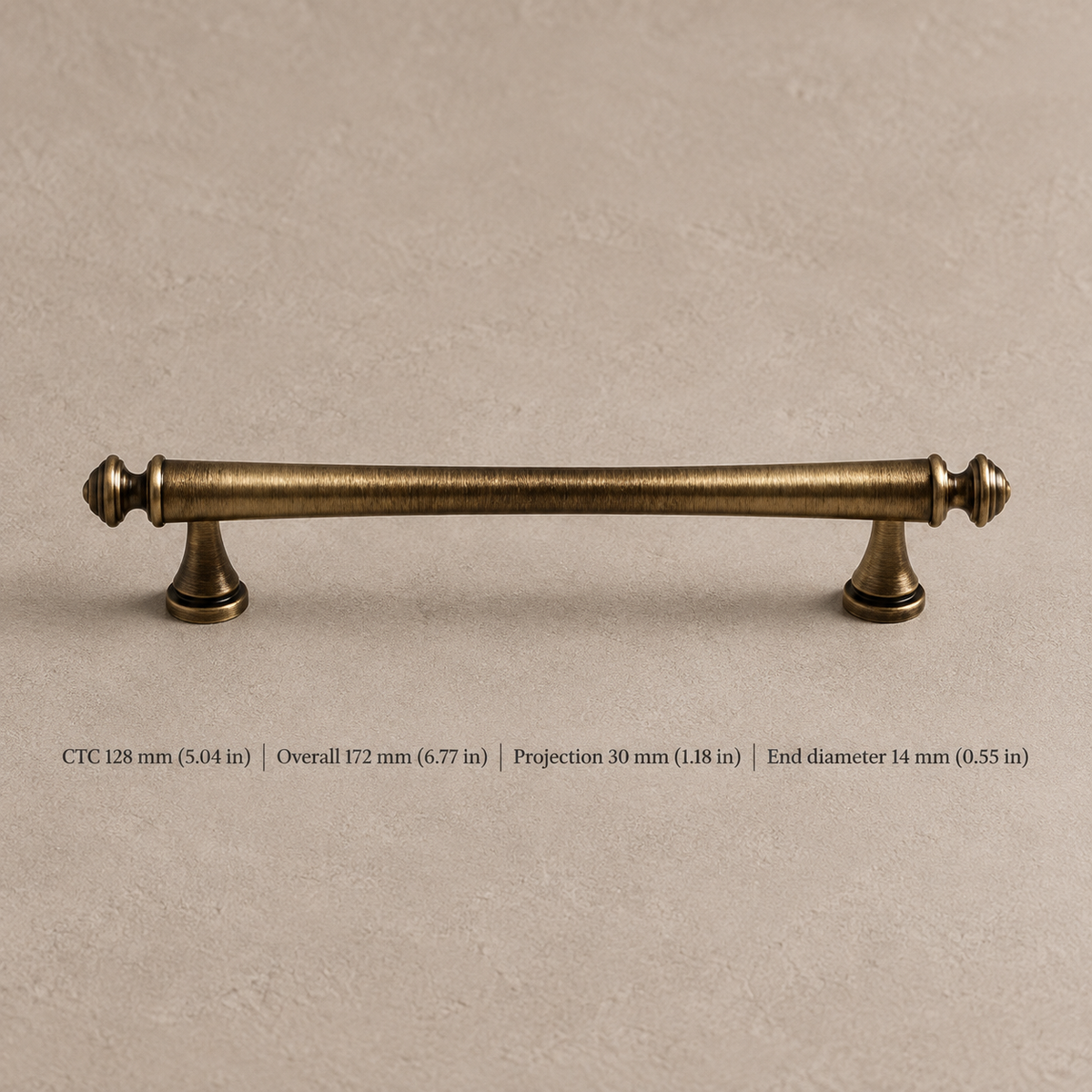 Antique Brass Solid Brass T-Bar Cabinet Pulls & Knobs — Modern Design — pull128-ab