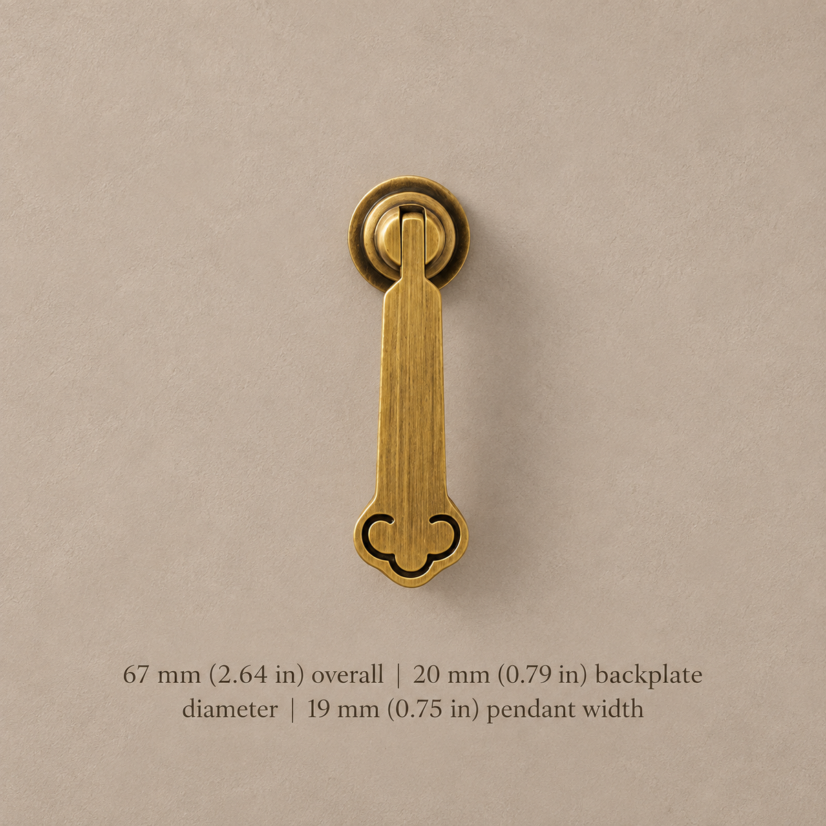 Brushed Antique Brass Cabinet Handle & Knob — Tear Drop Design — pendant-11