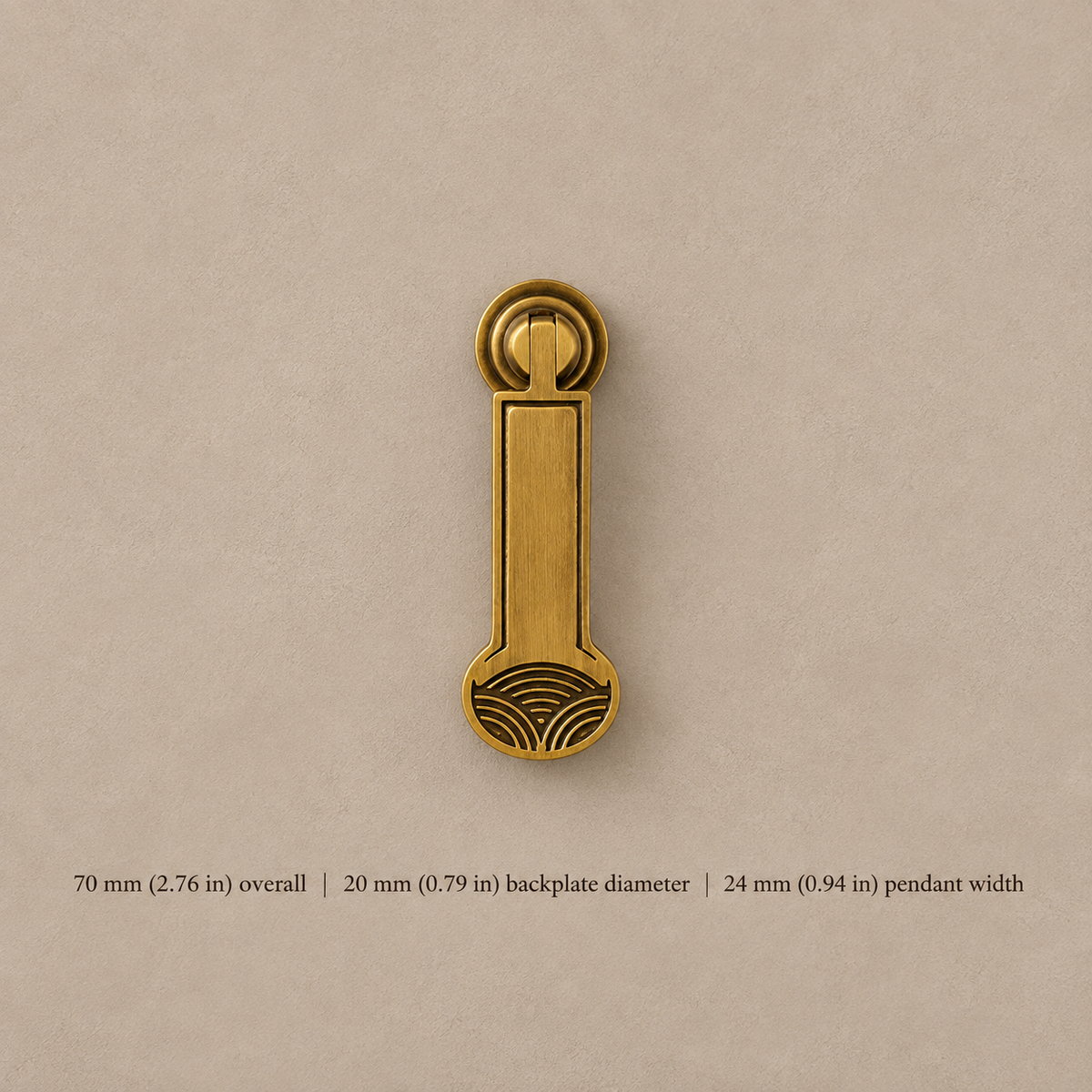 Brushed Antique Brass Cabinet Handle & Knob — Tear Drop Design — pendant-12