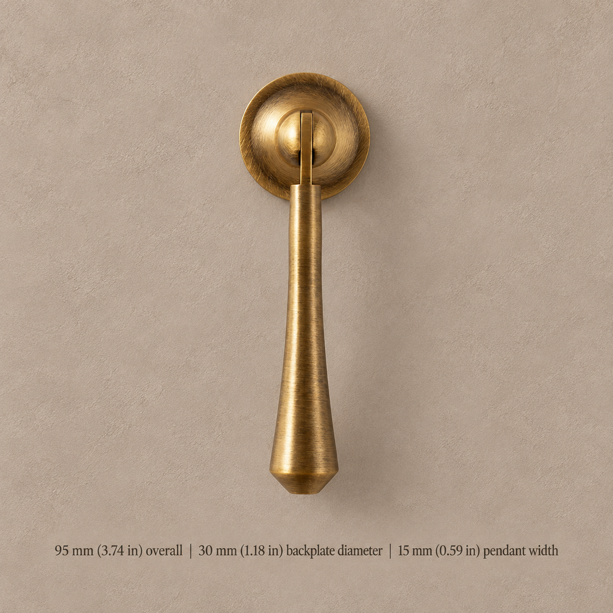 Brushed Antique Brass Cabinet Handle & Knob — Tear Drop Design — pendant-3