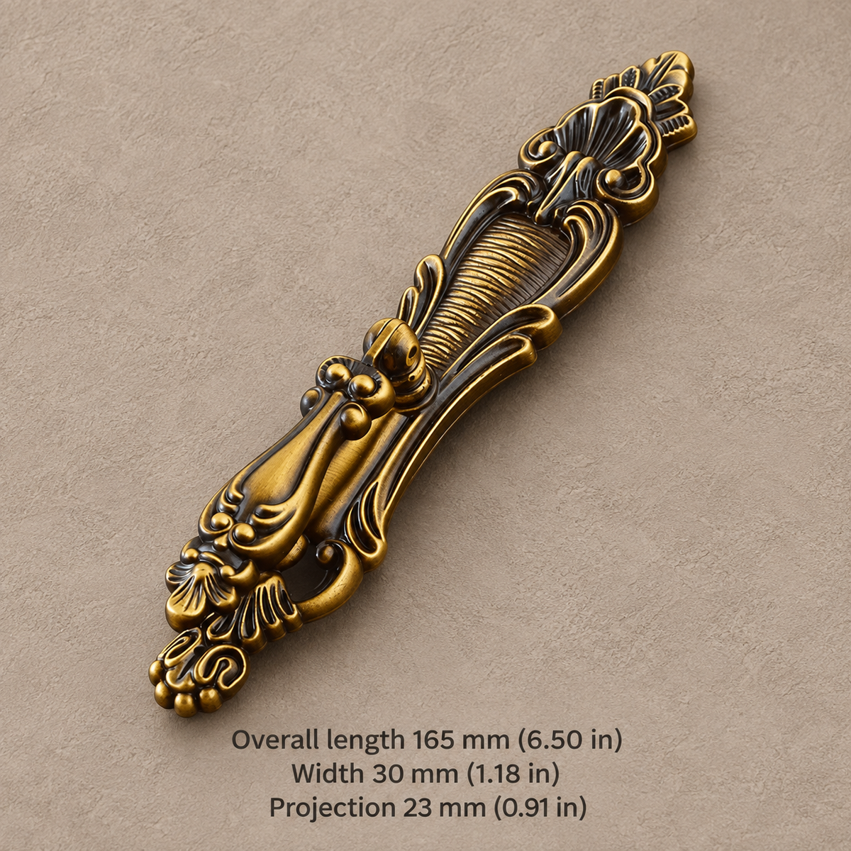 Traditional European Cabinet Pulls & Knobs — Antique Brass Zinc Alloy — ornate-pendant-165