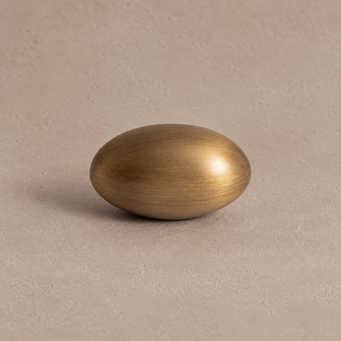 Brushed & Antique Brass Cabinet Pull & Knob — Solid Brass on a neutral stone studio background