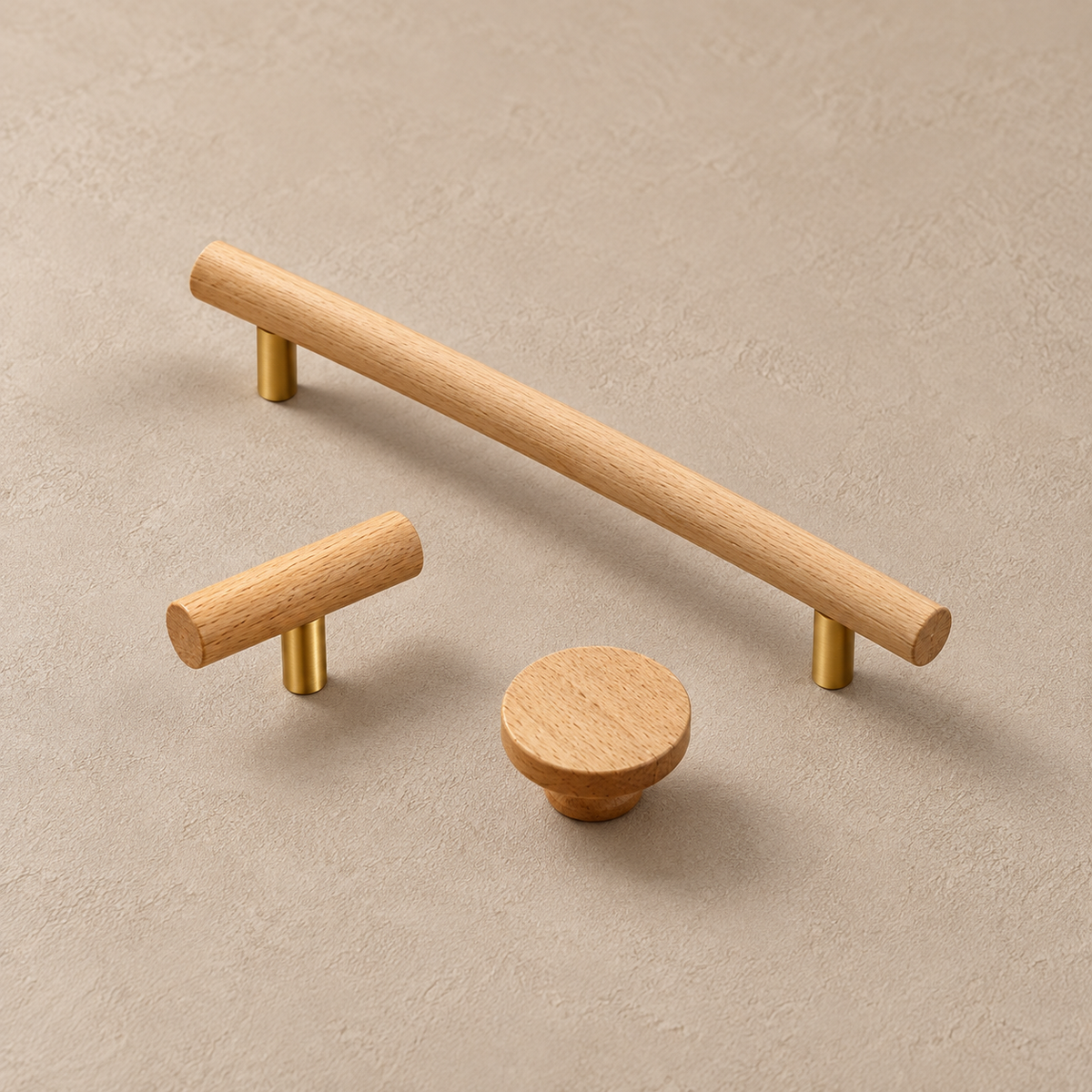 Nordic Walnut Wood Cabinet Pull & T-Knob — Modern Design — wood-collection