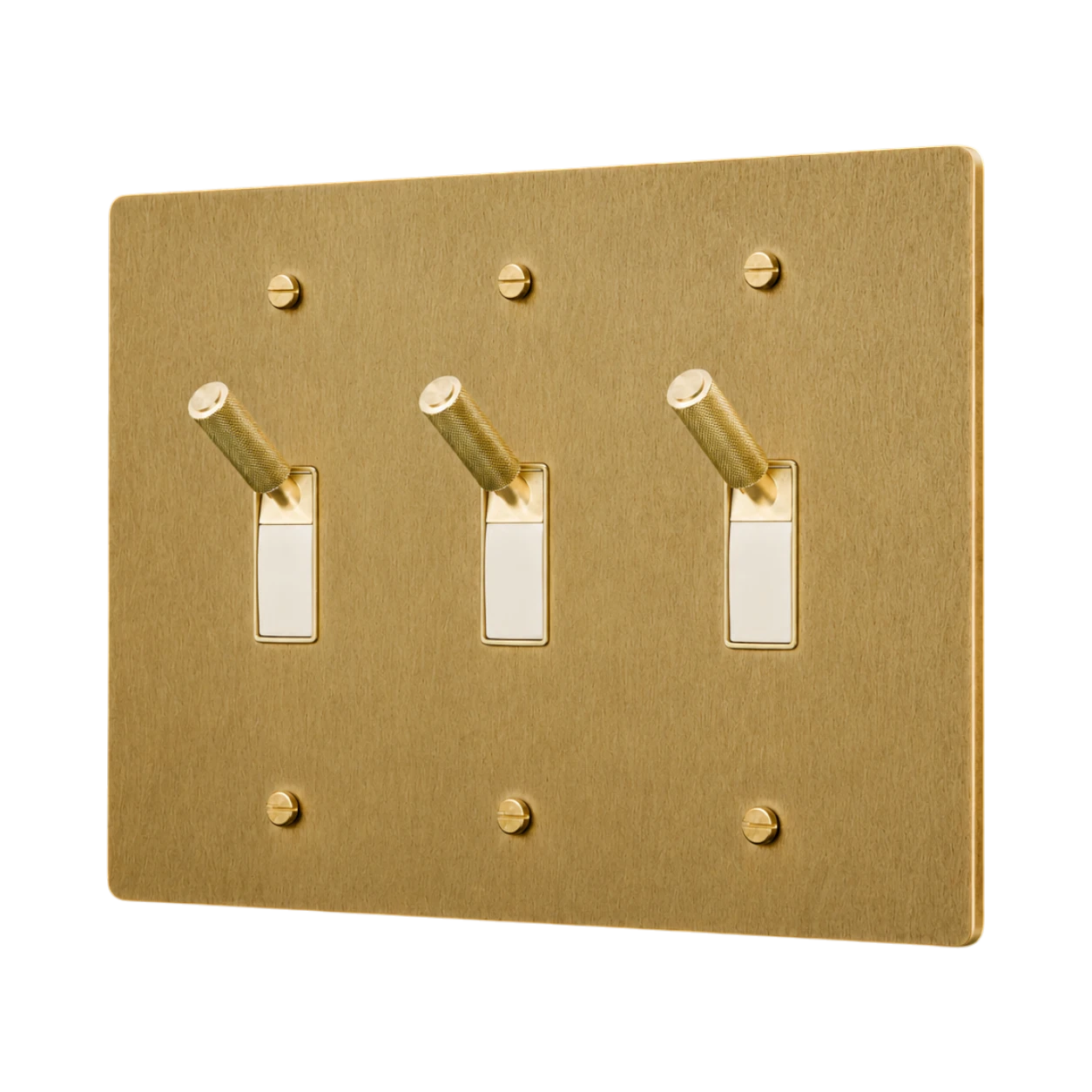 3-Gang Solid Brass Toggle Light Switch