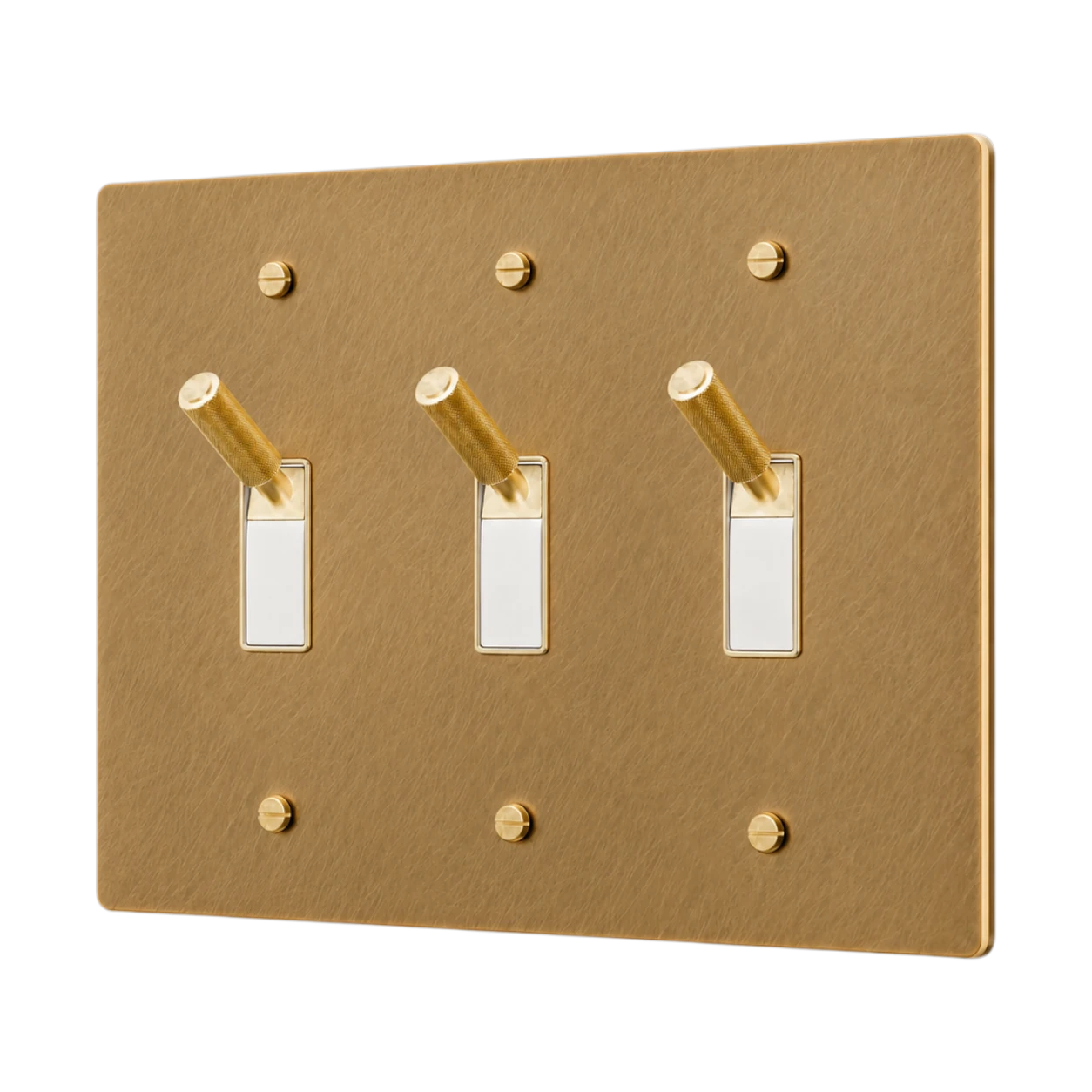 3-Gang Solid Brass Toggle Light Switch